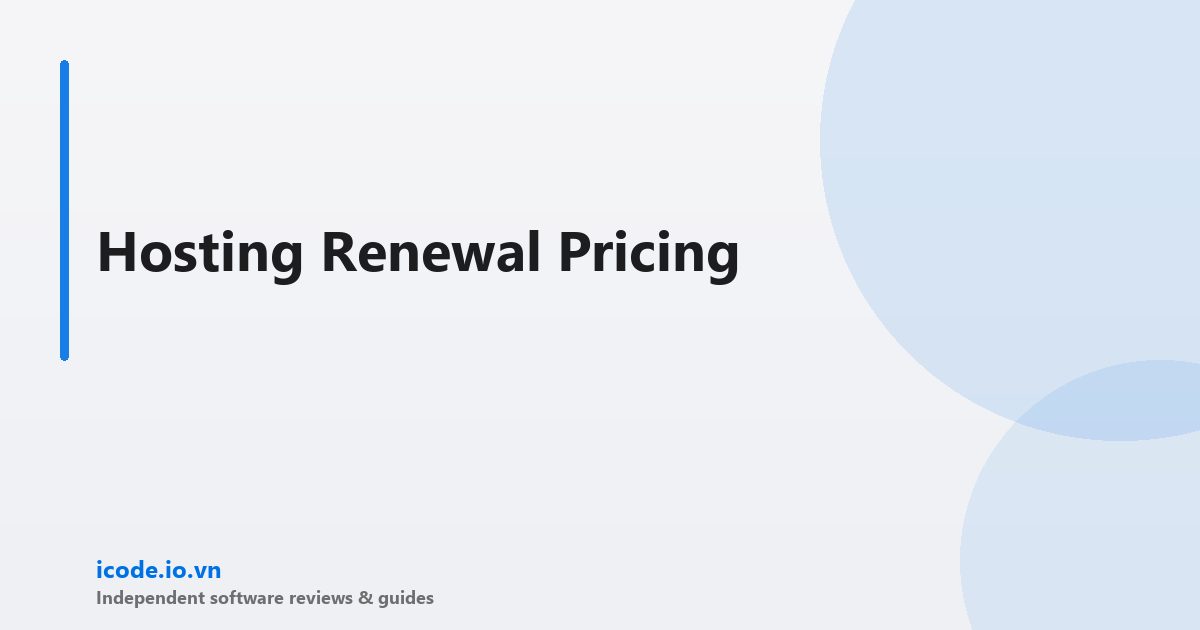 Hosting renewal pricing