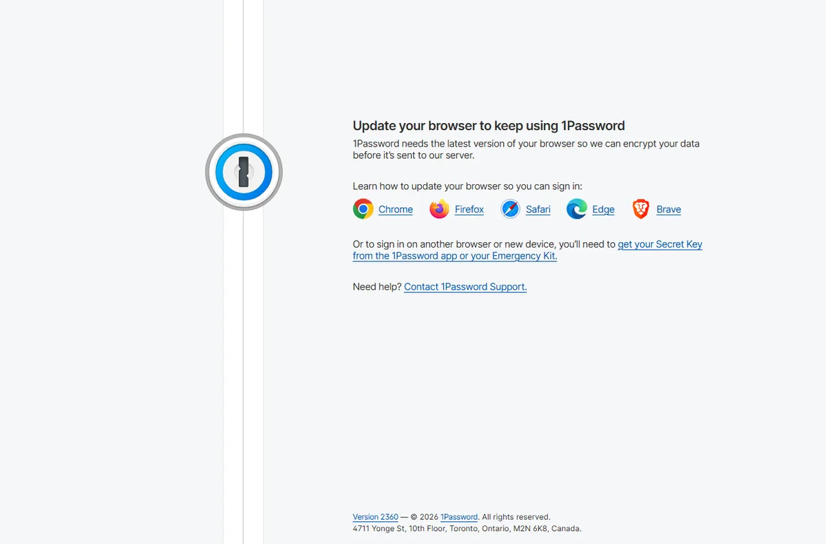 1Password app sign-in page for daily use