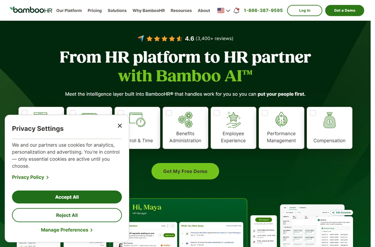 BambooHR HR software for people and payroll