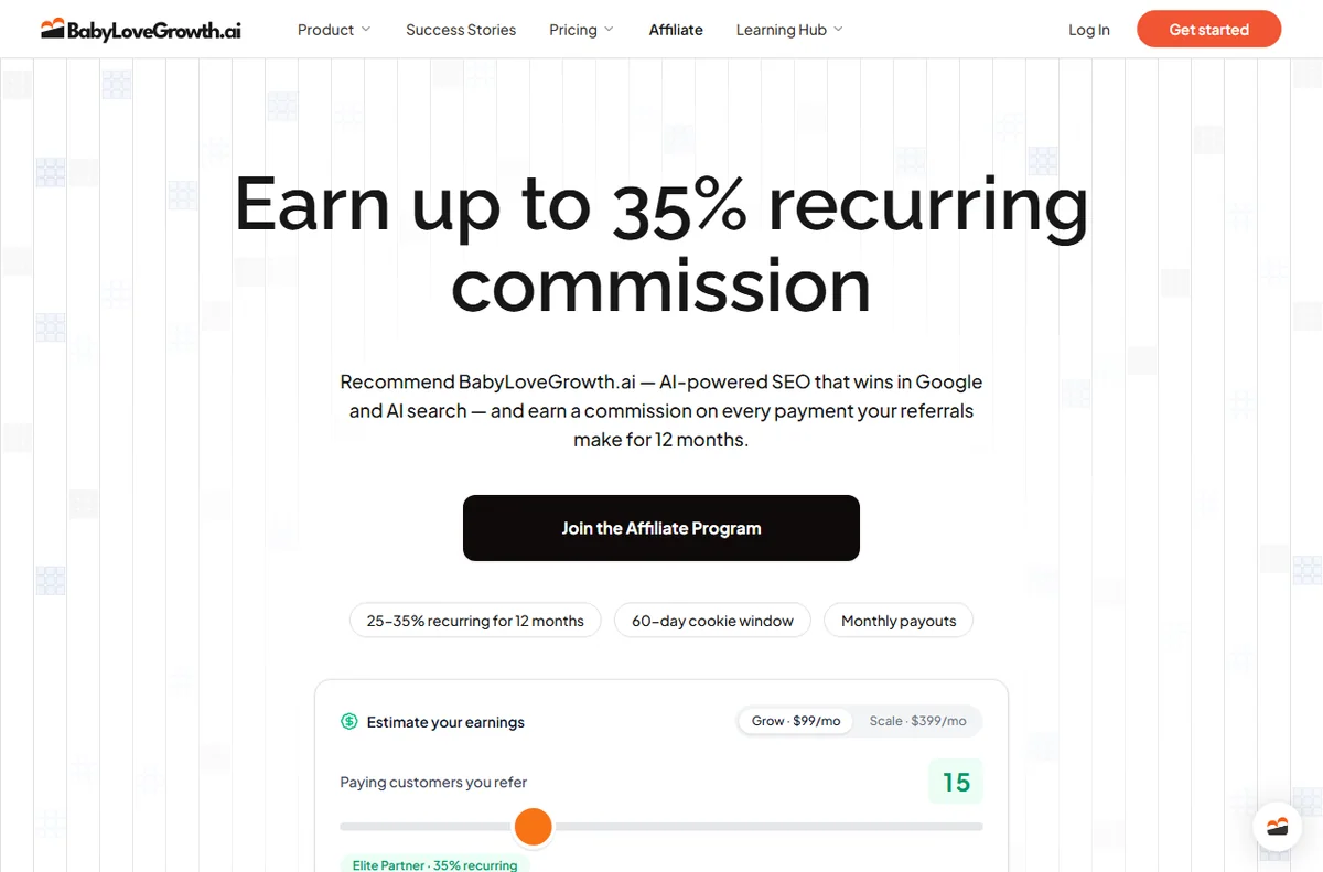 BabyLoveGrowth affiliate and trial page