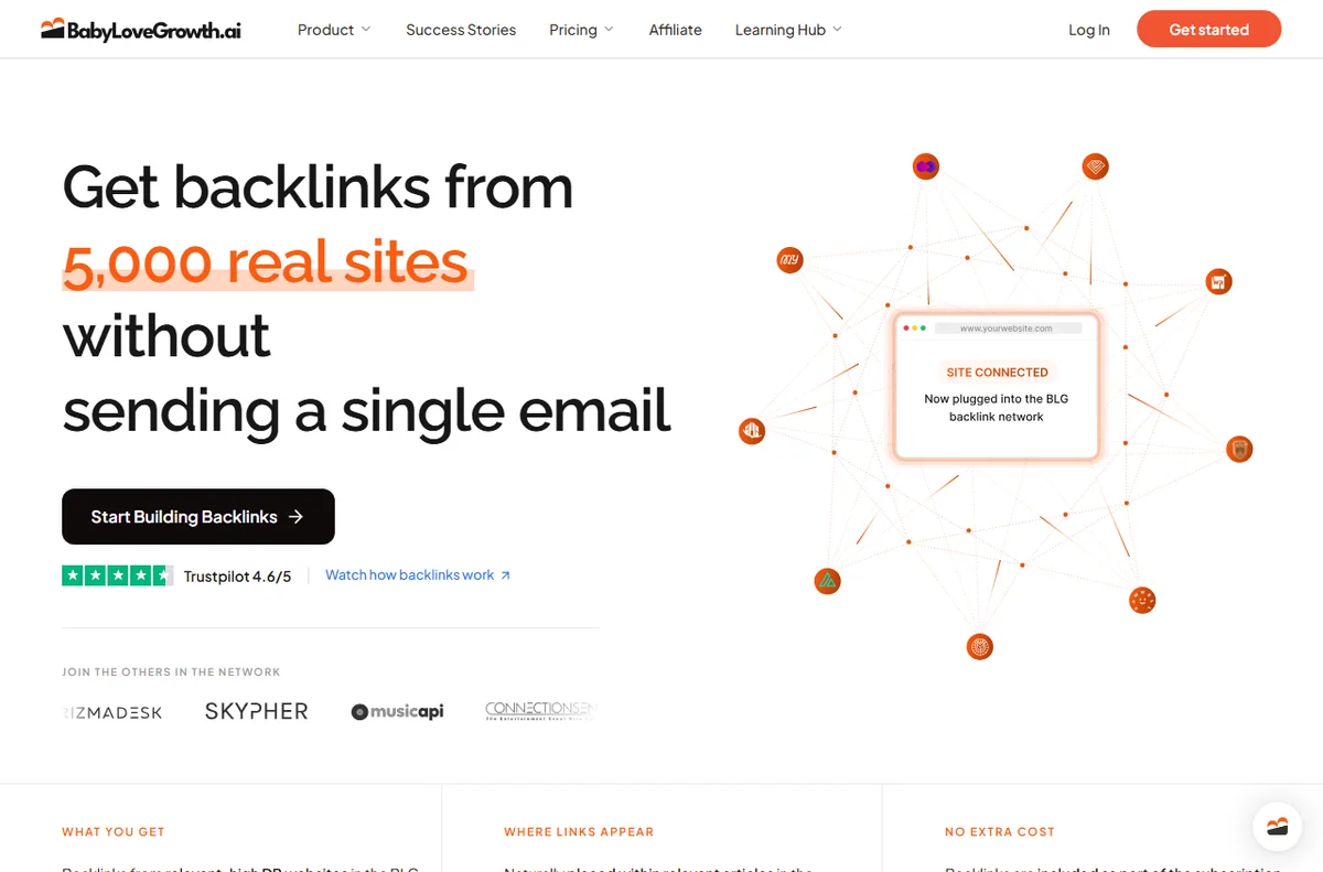 BabyLoveGrowth automated backlinks page