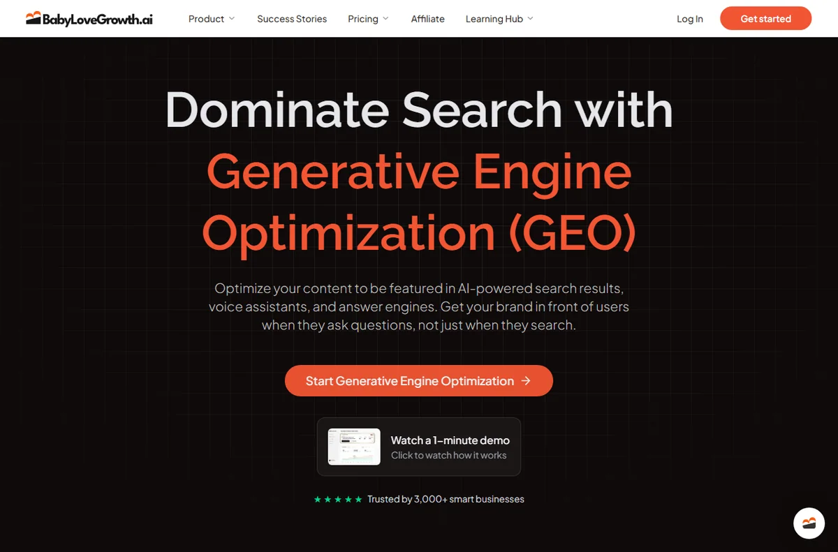 BabyLoveGrowth generative engine optimization page