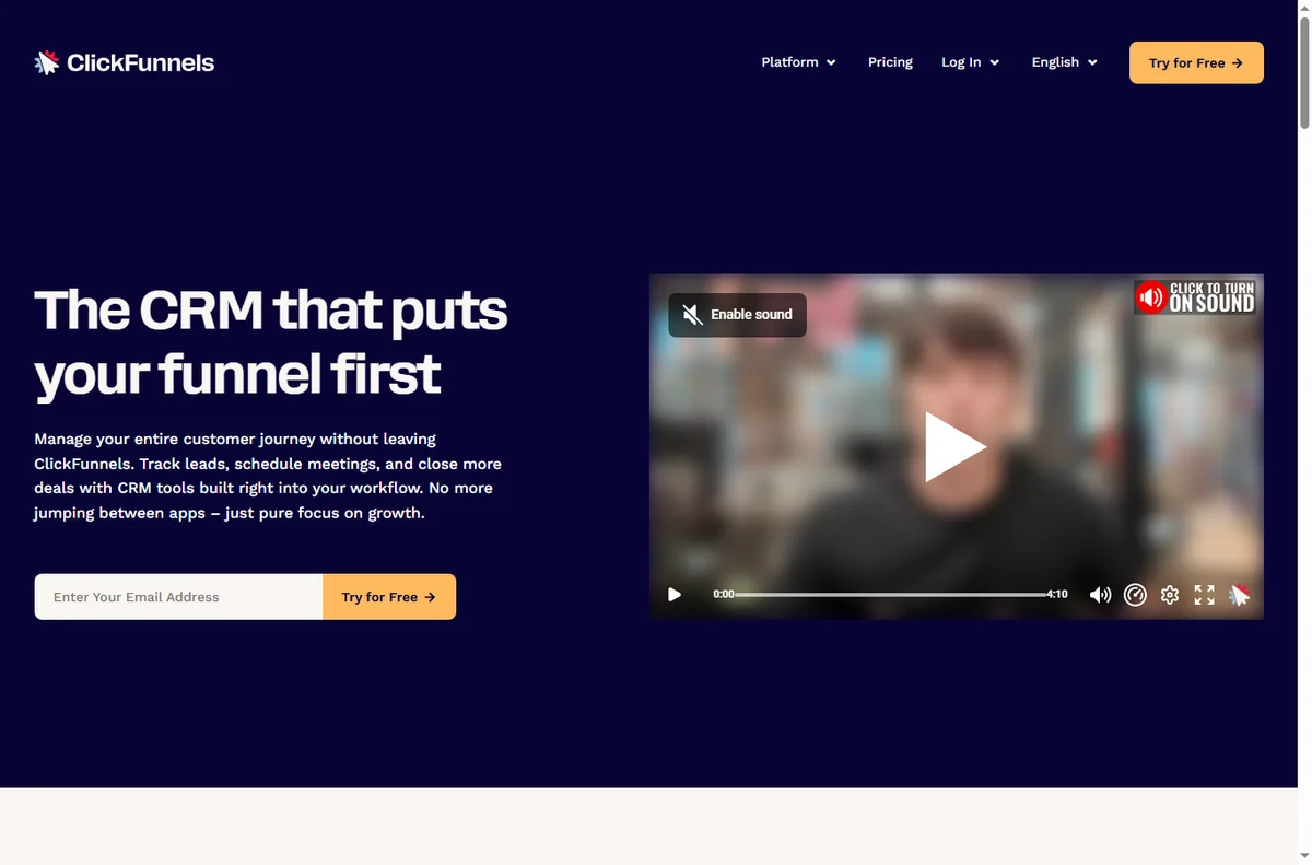 Clickfunnels crm page