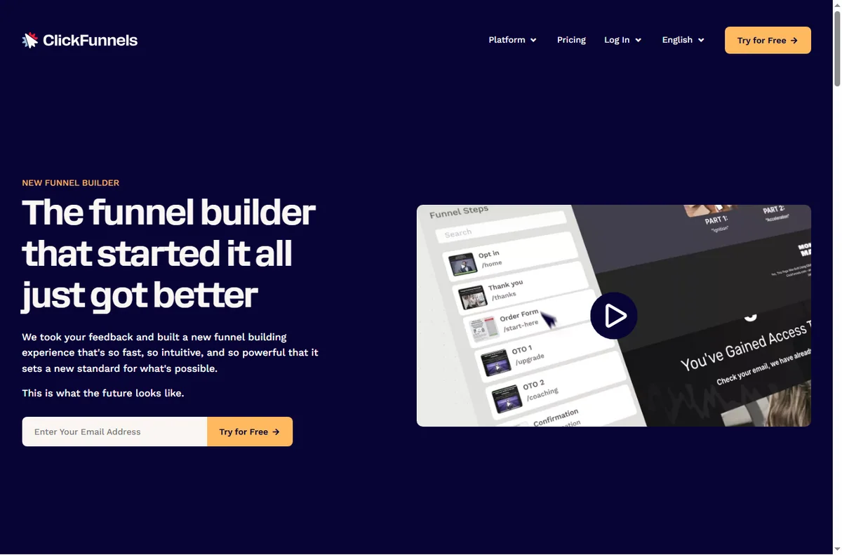 ClickFunnels funnel builder interface