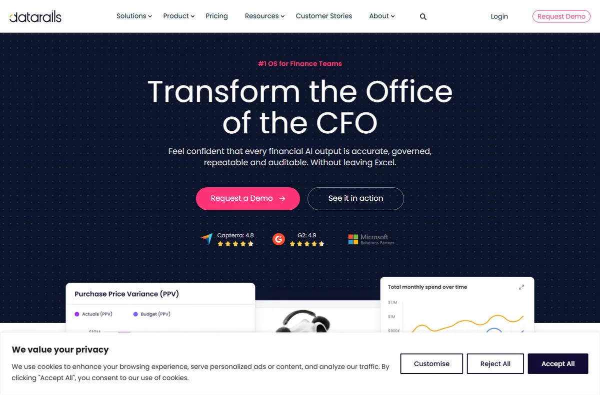 Datarails FP&A platform for Excel