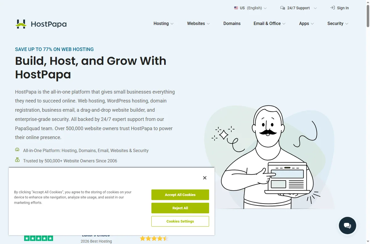 HostPapa homepage