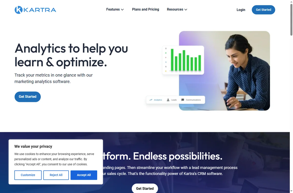 Kartra marketing page