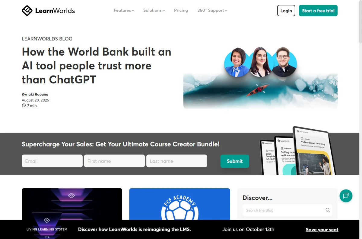 Learnworlds blog page