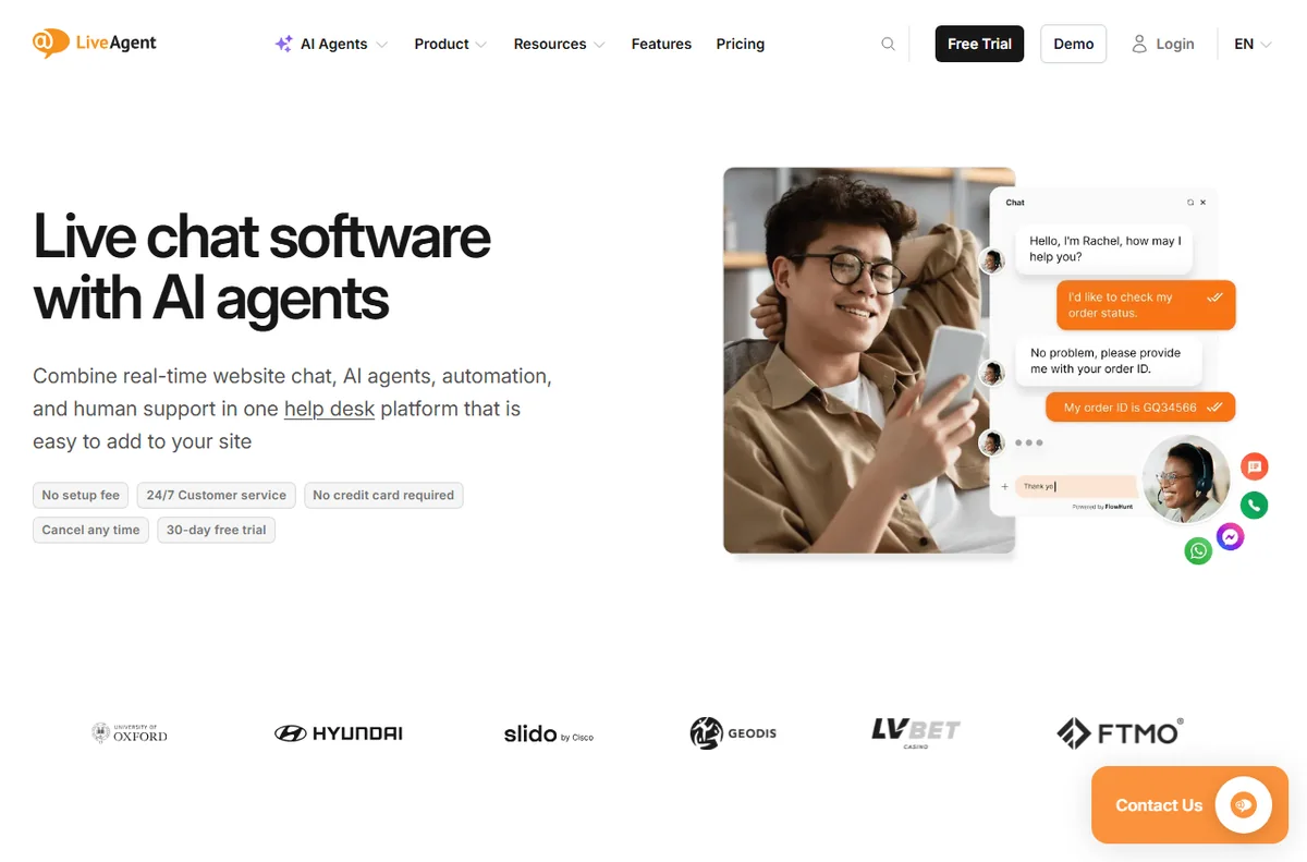 LiveAgent live chat widget