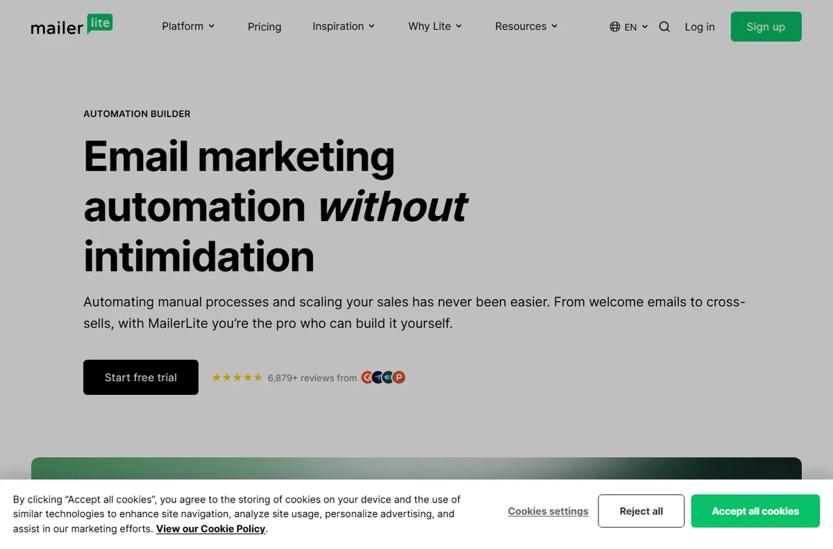 MailerLite automation builder for welcome emails