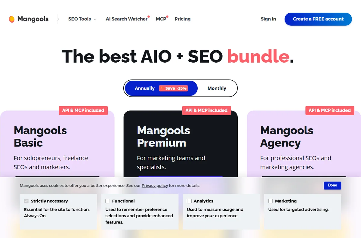 Mangools plans and pricing