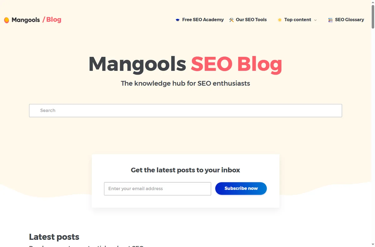 Mangools x blog page
