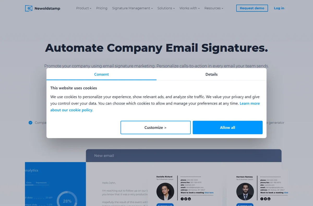 Newoldstamp email signature management