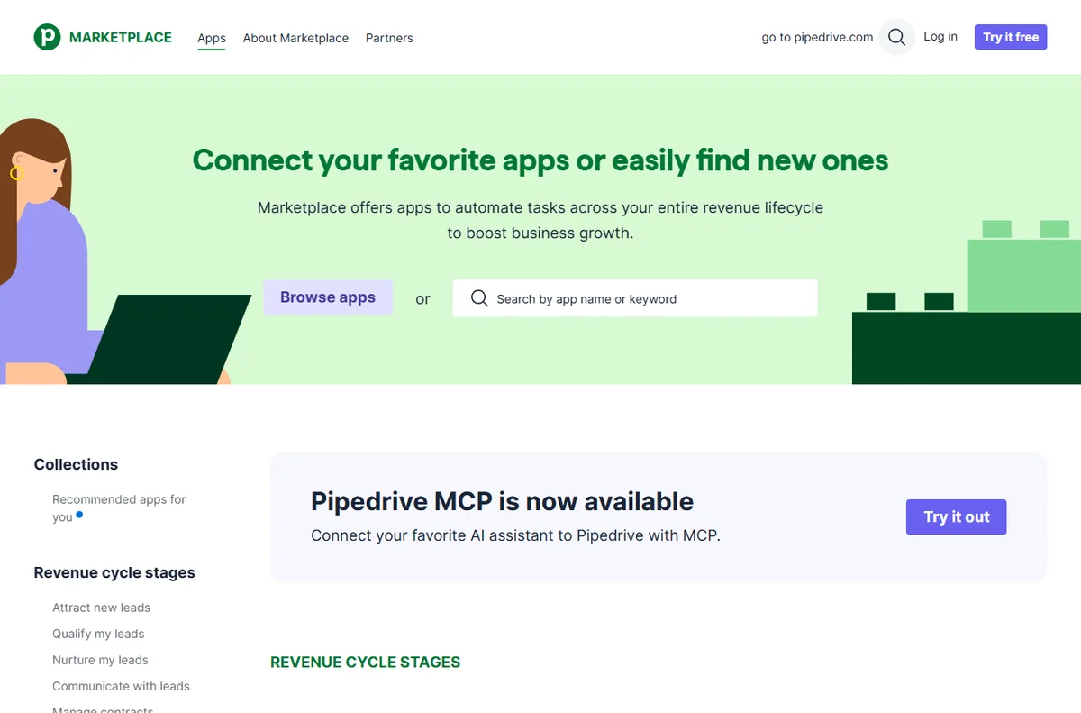 Pipedrive marketplace of sales app integrations