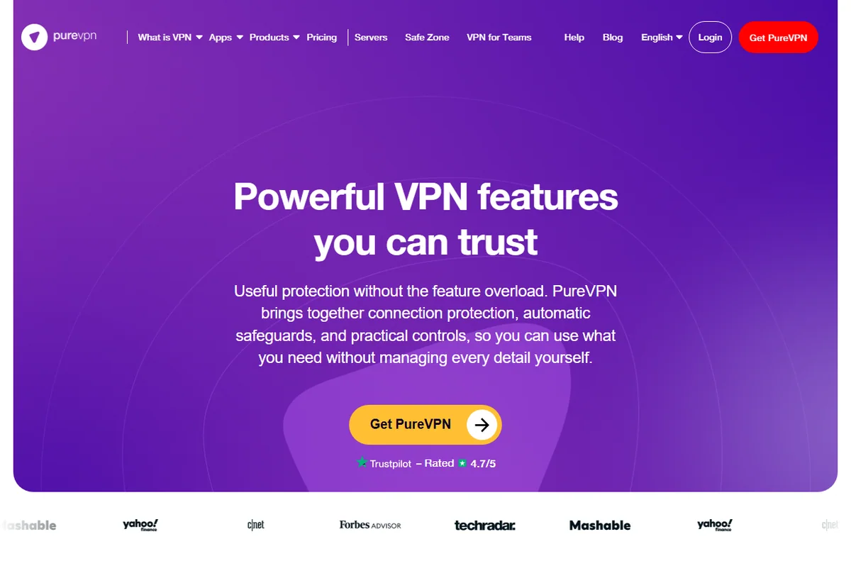 PureVPN features overview