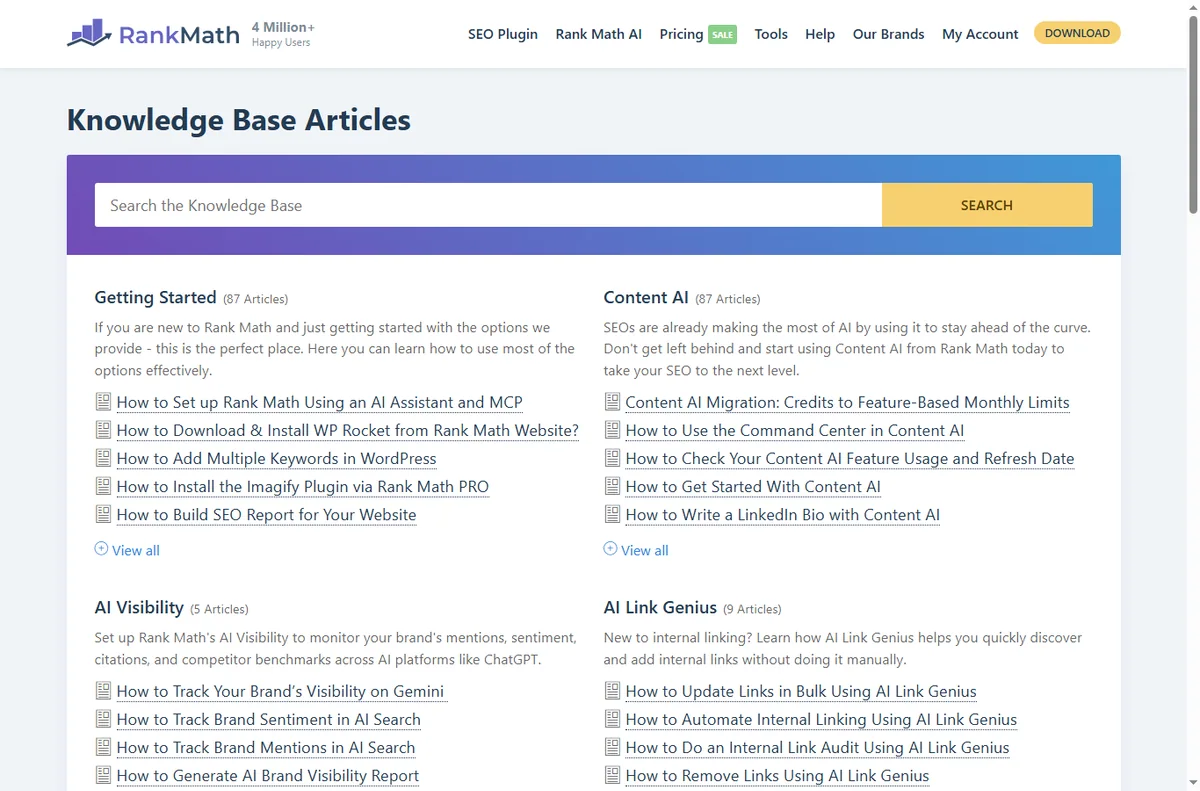 Rank math kb page