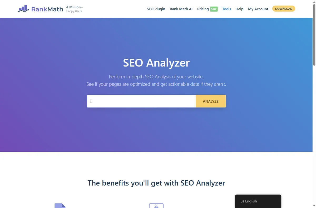 Rank Math SEO tools dashboard
