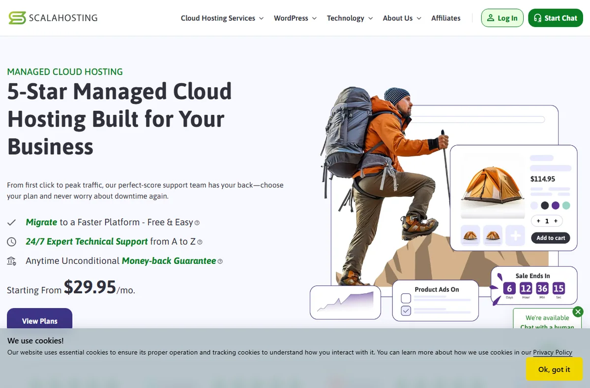 ScalaHosting managed cloud hosting plans