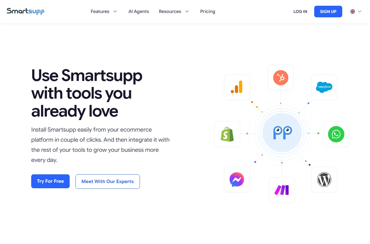 Smartsupp integrations page