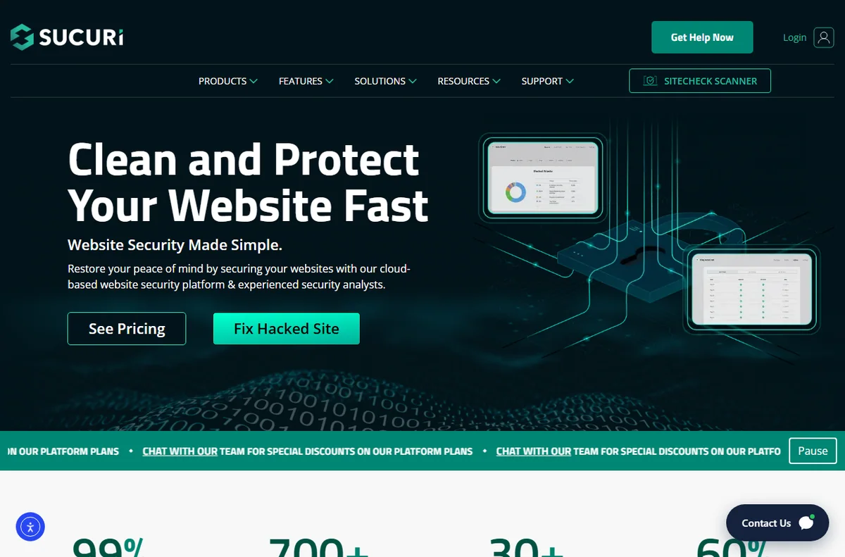 Sucuri website security and malware scanning