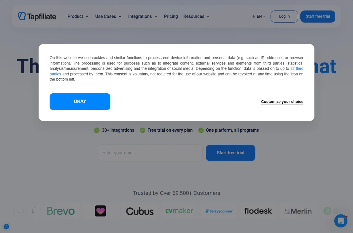 Tapfiliate affiliate tracking and management software