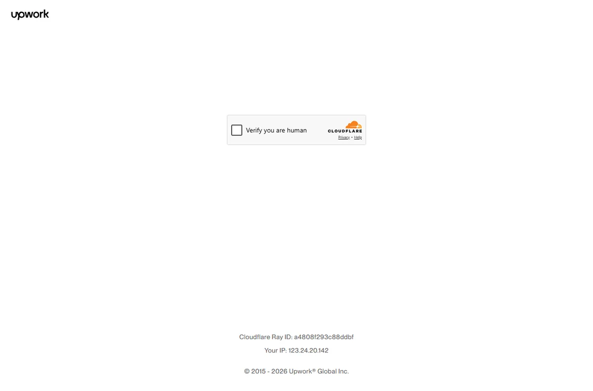 Upwork page for hiring freelance talent