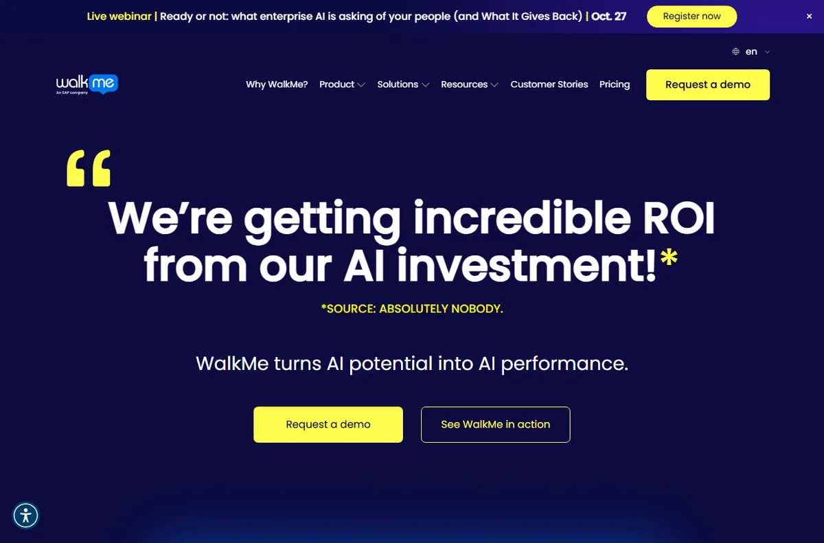 WalkMe digital adoption platform homepage