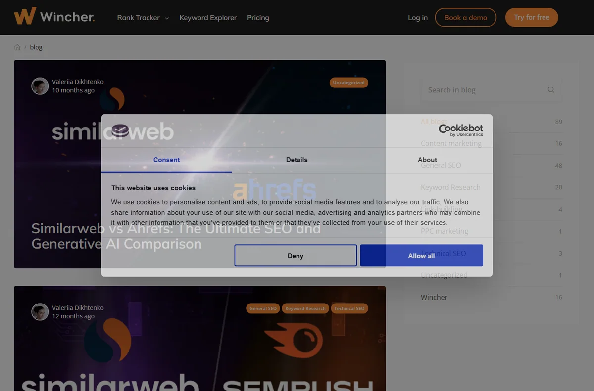 Wincher blog page