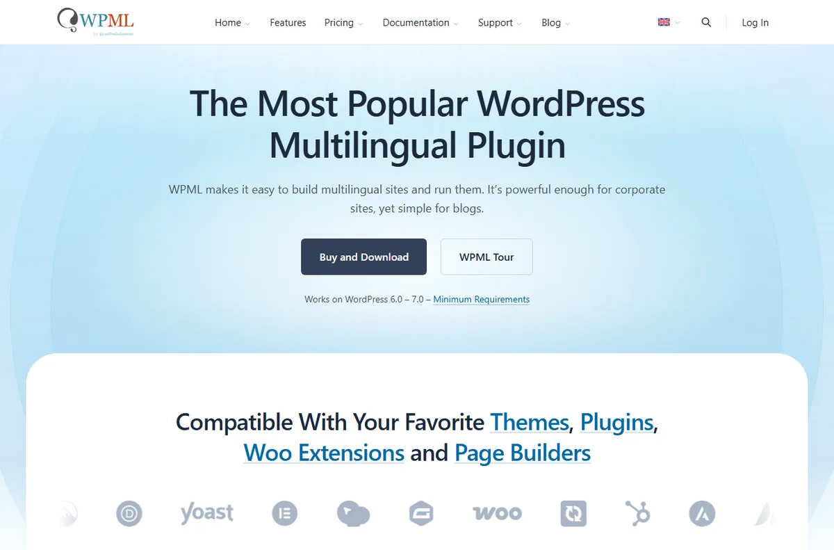 WPML multilingual WordPress plugin homepage