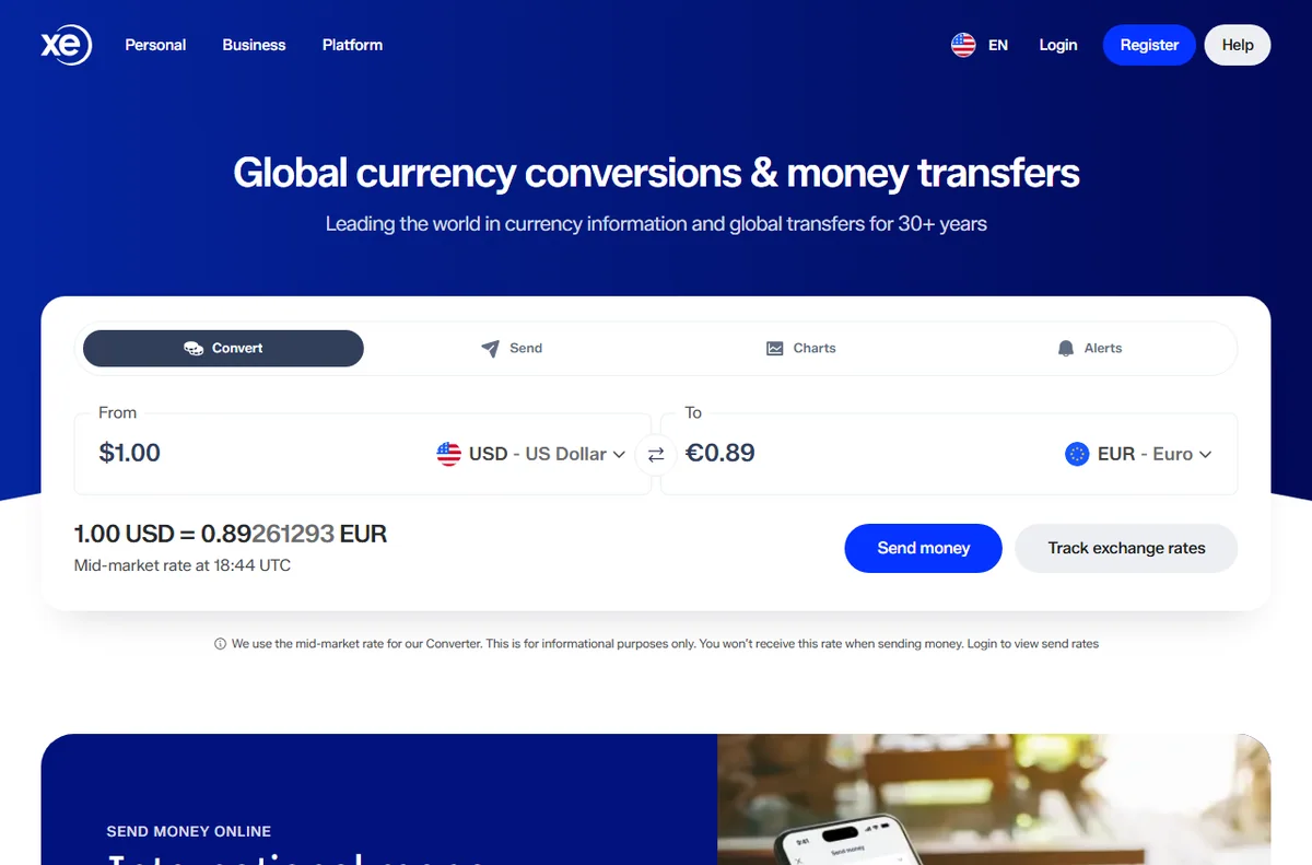 XE currency converter and live rates