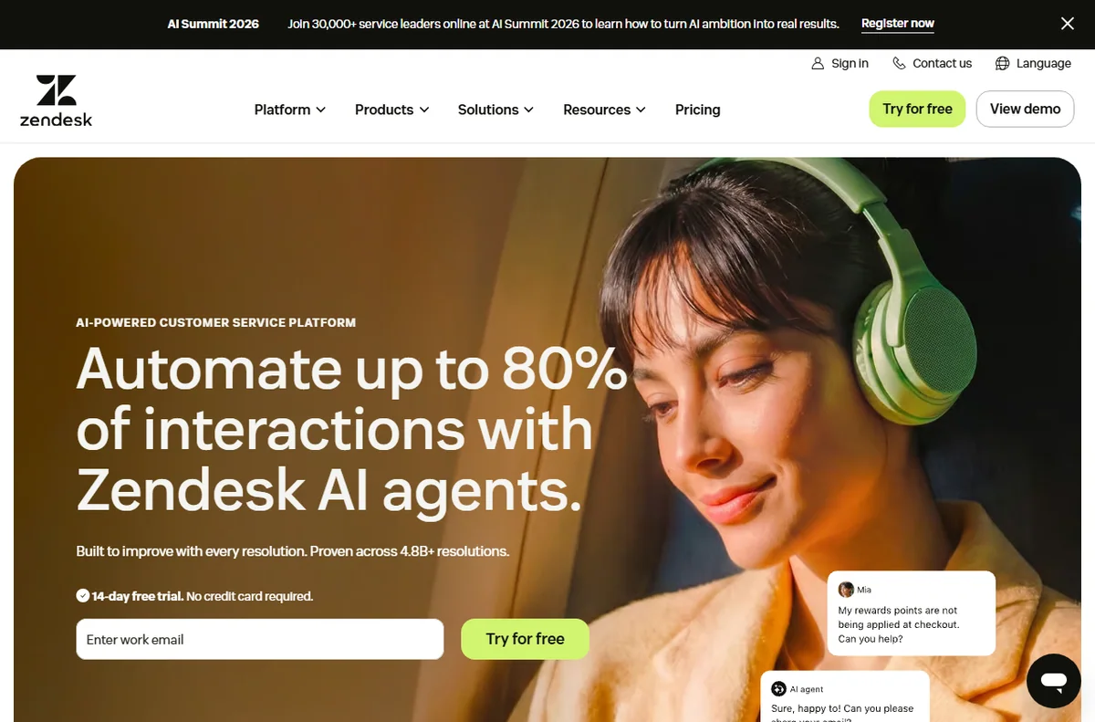Zendesk customer service platform